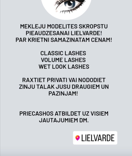 Uzacis un skropstas Lielvārde Kristine M